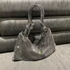 Sacs polochons strass Bling sac à bandoulière pour femmes argent soirée sac à main sac à main Diamante pochette mariage bal PartyDuffel