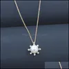 Pendentif Colliers Fleur De Soleil Collier De Perles Bijoux En Gros Imitation Diamant Petit Ne Bébé Dhqau