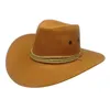 Berretti da uomo da viaggio estivo visiera parasole a tesa larga casual da equitazione cappello da cowboy occidentale