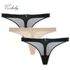 VarsBaby Thong Transparenta underkläder Sequined Briefs Low-Rise G-String S-2XL Panties 3PCS / Pack 220426