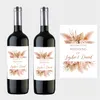 Pampas Grass Design Wine Bottle Wraps Sticker Customize Labels Any Text Occasion Personalise Baptism Birthday Baby Shower Decor 220613