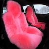 Capa de banco dianteiro de carro de pele para volante capa de lã rosa inverno essencial universal peludo fofo grosso falso H220428