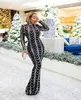 African Dress Summer Lady Leisure Sexy Sequined Fshtail Skirt Fashion Temperament Street Long Sleeve