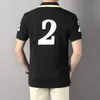 2022SS summer short-sleeved polos shirt men's T-shirt cross-border casual loose European and American cotton sports European size men's black S-6XL