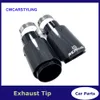 Car Universal Modiflcation Stainless Steel Single Exhaust Pipe Full Carbon Remus Logo Glossy Black Cover Muffler Tip For Any Car