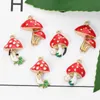 Charms 10Pcs Colorful Alloy Drop Oil Mushroom Flower Pendant Cute Plant Jewelry Making Earrings Necklace Accessories WholeChar2987