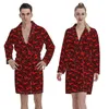 Noisydesigns Red Greyhound Dog Designs vrouwen winter badrobe katoenen huis slijtage lente nachtjurk thermische pyjama's lange mouw 220627