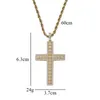 Cubique Zircone Croix Pendentif Colliers 3mm Corde Torsadée Véritable Or Argent Plaqué Cuivre Bling Zircon Collier Bijoux pour Hommes Cadeaux