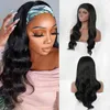 Long Wavy Headband Synthetic Wigs For Black Women Heat Resistant Female Brown Daily Use Body Wave Wig 220525