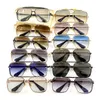 Óculos de sol de designer de luxo para mulheres homens de alta qualidade Metal de metal mach seis óculos de sol grandes molduras ovais de orto -oral de óculos de óculos de praia Lunettes