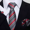 Роскошное отличное качество% шелковый галстук Hanky ​​Pocket квадраты запонки набор галстук бабочка галстук галстук коробка геометрическая розовая одежда аксессуары Y220329
