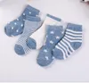 5 paia / lotto da 0 a 6 anni Calzini in cotone morbido per bambini Boy Girl Baby Cute Cartoon Warm Stripe Dots Fashion School Socks Autunno Inverno 220514