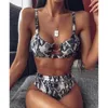 Kvinnors badkläder sexig ormtryck baddräkt kvinnor hög midja bikini leopard mikro ben push up baddräkt 2022 bikinis set1