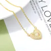 Correntes bonito coração inicial colar para mulheres ouro sliver cor zircon carta nome gargantilha collier jóias bijoux femmechains