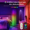 Lampade da terra RGB Lampada da soggiorno ad angolo Lampada da comodino con controllo APP dimmerabile Luce a led con telecomando per la decorazione della camera da letto Illuminazione per interni