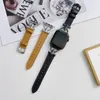 Luxury Woman Leather Watch Band Straps D-shaped steel stitched leather For Apple Watch/iWatch Series 7 6 5 4 3 2 1 38/40/41mm 42/44/45mm
