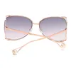 Sunglasses Fashion Oversized Women Brand Designer Big Square Sun Glasses Pearl Decoration Cat Eye Shades Butterfly EyewearSunglasses