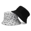 Stingy Brim Hats Fashion White Music Note Bucket Sun Caps Hip Hop Man Womens Visser 2203309991783