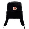 Berets Soviet Army Military Badge Russian Pilot Hat Catcher Cavalry Winter Artificial Fur Earmuffs Men's Snow HatBerets BeretsBerets