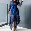 Casual Dresses Formal Dress Lace Patchwork Women Hollow Out Fishtail Hem For Wedding Plus Size Elegant Long Sleeve Party Sexy Sund294Z