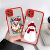 Lov Cartone Cartone Santa Snowman Christmas Matte Telefono Custodia per iPhone 11 12 13 Pro Max xr xs Max Mini 7 8 Plus SE 2020 T220805