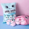 Bir çanta karikatür peluş aksolotl kule kawaii hayvan figürü pop oyuncak pembe doldurulmuş bebek hediyeleri j220704