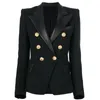 T057レディーススーツブレイザーズタイドブランド高品質のレトロファッションデザイナー気質通勤スーツジャケットライオンダブルブレストスリムプラスサイズの女性服