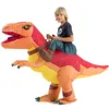 Accessoires de fête d'halloween, costume de spectacle pour enfants, fournitures de fête à monture Dilophosaurus, costume gonflable de dinosaure amusant