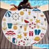Handtuch Home Textiles Garten Beach Handtücher Tropische gedruckte große Outdoor -Nocken -Picknick -Mikrofaser Runde Stoffbad für Wohnzimmer Dekorativ