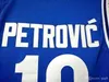 NC01 10 Drazen Petrovic Jersey Universidade Cibona Zagreb Jugoslavija Yugoslávia Blue College Basketball Camisa de basquete superior 1