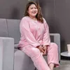 Extra Large Size Women Pajamas Winter Plus Velvet Thick Pajamas For Thick Coral Velvet Loose Home Clothing 6XL pj Sets L220803