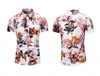 Mens Slim fit Floral Imprimé Chemises Homme Casual Manches Courtes Hawaïen Plage Fleur De Base Tops Plus La Taille M7XL 220623