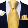 Bow Ties Hi-Tie Luxury Floral Paisley Mens Yellow Gold Tie Gravata Silk Nicktie For Men Business Wedding Slips 8,5 cm bred droppbåge