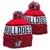 Georgia Bulldogs Strickmützen Wolle Warm Sport Gestreift Sideline USA College Cuffed Pom Beanie Hüte Männer Frauen NCAA Bonnet Beanies Totenkopfmütze genäht