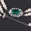 Цепи в стиле ретро двойной пролавный жемчужный ожерелье для женщин