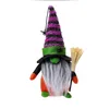 UPS Nya fyllda leksak halloween kvast ansiktslös docka dvärg spindel grön spök jul goblin doll ornament