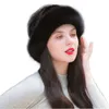 Настоящий целый шерсть из цельной норки шляпа Fox Fec Fur Brim Winter Capt Black Grey White