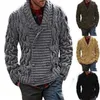 Pulls pour hommes Cardigan pour hommes Pull tricoté Pull à col roulé Revers régulier Marque d'hiver Cardigan en laine supplémentaire pour hommes
