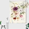 Flower Illustration Tapestry Ornament Wall Hanging Rugs Carpet Home Deocr Yoga Pad Spread Beach Mat Gift J220804