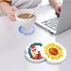 Nieuwe sublimatie keramische autocoasters Cups mat kussen thermische bumpers blanco witte warmteoverdracht absorberen water onderzetters met vinger inkeping gemakkelijk verwijderingshouder