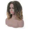 Ombre box flätade peruker mikro virkning vridning lockigt flätande hår peruk för afro kvinnor perruque naturelle moins cher