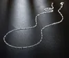 Correntes Figaro de 2 mm Joias de prata esterlina 925 para corrente de colar DIY com fecho lagosta Tamanho 16 18 20 22 24 26 28 30 polegadas