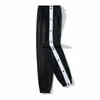 Pantalon de sport Entraînement de basket-ball pour hommes Ouverture complète Pantalon boutonné Lâche Taille Plus Ouverture latérale Hommes 220720