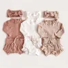 2 pièces ensemble de vêtements pour bébés coton à volants né barboteuse hauts Bloomer tenues printemps été bébé fille vêtements 220607