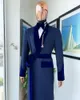 Men's Suits & Blazers Royal Blue Men Suit Tailor-Made 1 Piece Tailored With Belt Blazer Coat Velvet Work Wear Formal Wedding Groom Business