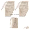 Natural Exfoliating Mesh Soap Saver Brush Sisal Bag Pouch Holder For Shower Bath Foaming And Drying Drop Delivery 2021 Brushes Sponges Sc