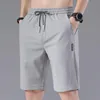 Summer MenS Sports Shorts Solid Color Straight Pattern Loose Type Elastic Waist Drawstring Casual Shorts Jogging Pants 220705