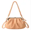 Designer Women Clip Shoulder Bags Soft Leather Female Small Crossbody Bags Clutch Purse And Handbag Folds Cloud Bag