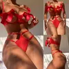 Reggiseno push up Strik perizoma sexy hot lingerie erotica set 2022 nuova cava camicia da notte mutandine lingerie erotica L220727