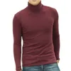 ARCSINX Turtleneck Men T-shirt Large Size 3XL 4XL 5XL Fashion Winter Long Sleeve T Shirt Men Fitness Slim Fit Tee Shirt Homme 220507